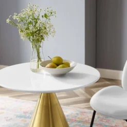 28" Tupelo Dining Table Gold White - Modway -Furniture Store GUEST 9f05ec45 27df 4486 b30c a3f1bb50f68b