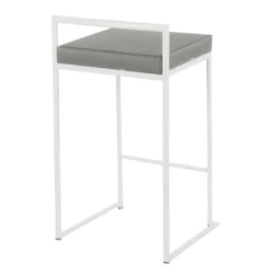 Set Of 2 26" Fuji Contemporary Counter Height Barstools White/Gray - LumiSource -Furniture Store GUEST 9fe4c562 1931 406d 8f20 0e0d916fea42