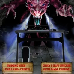 Costway Z-Shaped Racing Style Desk & Massage Gaming Chair Set For Home Office -Furniture Store GUEST a0132521 be6b 4db6 864d 208950020f61