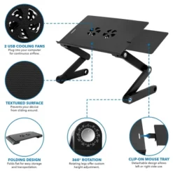 Mount-It! Lightweight Adjustable Laptop Stand With Built-in Cooling Fans And Mouse Pad Tray | Ergonomic & Portable Laptop Stand For Bed, Couch & Table -Furniture Store GUEST a0c9f216 85a7 4823 ba9b f16fdcc41690