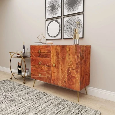 Modern Metal Buffet Brown - Olivia & May 13 Modern Metal Buffet Brown - Olivia & May - Image 11