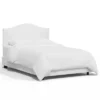 Full Janeth Curved Bed Velvet White - Skyline Furniture