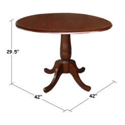 29.5" Lyla Round Dual Drop Leaf Pedestal Extendable Dining Table Espresso Brown - International Concepts -Furniture Store GUEST a2b0862f a155 46c7 8287 6365c9139614