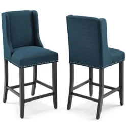 Set Of 2 Baron Counter Height Barstool Upholstered Fabric - Modway