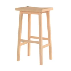 PJ Wood Classic Saddle-Seat 29" Tall Kitchen Counter Stool For Homes, Dining Spaces, And Bars W/ Backless Seat, 4 Square Legs, Natural (2 Pack) -Furniture Store GUEST a300a289 446a 45bc ad61 a1f281d5ea9d