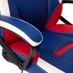 BlackArc High Back Gaming Chair With Red And Blue Faux Leather Upholstery, Adjustable Swivel Seat And Padded Flip-Up Arms -Furniture Store GUEST a36f2b78 29a6 456c 8dcc 26fc5d7fcbfa