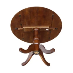 29.5" Lyla Round Dual Drop Leaf Pedestal Extendable Dining Table Espresso Brown - International Concepts -Furniture Store GUEST a37906a3 08e6 4f3d b189 0d702fcb8308