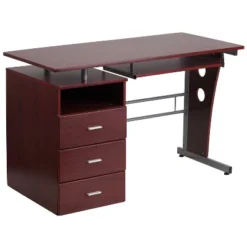 Flash Furniture Computer Desk With Three Drawer Single Pedestal And Pull-Out Keyboard Tray -Furniture Store GUEST a39a6500 89b5 4dff b531 ec04b2a34558