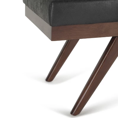 48" Nadine Mid Century Ottoman Bench Faux Air Leather - Wyndenhall 7 48" Nadine Mid Century Ottoman Bench Faux Air Leather - Wyndenhall - Image 5