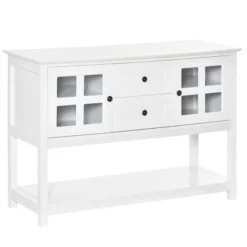 HOMCOM Kitchen Sideboard Serving Buffet Cabinet Cupboard Console Table With Adjustable Shelves, Glass Doors, And 2 Drawers, For Living Room -Furniture Store GUEST a501b835 4326 4cb1 bf60 d378c275a513