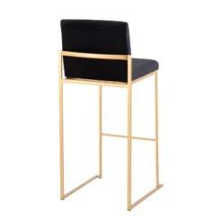 Set Of 2 Fuji High Back Stainless Steel/Velvet Barstools With Gold Legs - LumiSource 14 Set Of 2 Fuji High Back Stainless Steel/Velvet Barstools With Gold Legs - LumiSource -Furniture Store GUEST a561c4bf b182 4ee9 8f05 daa5dd593306