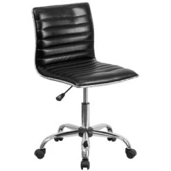 Emma And Oliver Low Back Designer Armless Ribbed Swivel Task Office Chair -Furniture Store GUEST a5fdbc2a a8ee 465c 8b7c a1b4987714d6