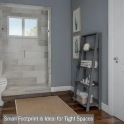 Lavish Home 4-Tier Ladder Bookshelf Freestanding Wooden Bookcase, Gray -Furniture Store GUEST a6fb23f7 3b65 4b9b be89 f3ac12766951