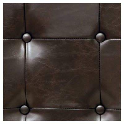 California/King Austin Tufted Bonded Leather Headboard Brown - Christopher Knight Home 4 California/King Austin Tufted Bonded Leather Headboard Brown - Christopher Knight Home - Image 2
