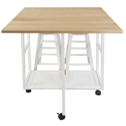 Square Hardwood Drop Leaf Table Top Breakfast Cart Natural/White - Flora Home 26 Square Hardwood Drop Leaf Table Top Breakfast Cart Natural/White - Flora Home -Furniture Store GUEST a7d74a95 a797 41f1 9b9a a533029a2b09