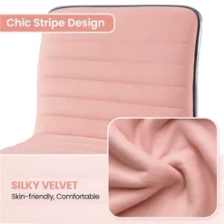 Yaheetech Velvet Low Back Armless Desk Chair Office Chair With Wheels -Furniture Store GUEST a7de2d63 953b 4e55 8426 f5d3911ab21d