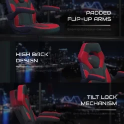 BlackArc Gamma Gaming Desk & Chair Set - Black & Red High Back Gaming Chair With Flip-Up Arms; Desk With Detachable Headphone Hook/Cupholder 19 BlackArc Gamma Gaming Desk & Chair Set - Black & Red High Back Gaming Chair With Flip-Up Arms; Desk With Detachable Headphone Hook/Cupholder -Furniture Store GUEST a843aae5 d2db 4014 acce 6ad057b7a92f