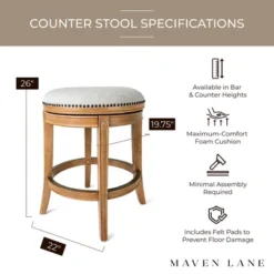 Maven Lane Alexander Backless Swivel Kitchen Stool -Furniture Store GUEST a8d91123 be9b 4eb7 98a9 a8055119f23c