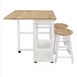Square Hardwood Drop Leaf Table Top Breakfast Cart Natural/White - Flora Home 25 Square Hardwood Drop Leaf Table Top Breakfast Cart Natural/White - Flora Home -Furniture Store GUEST a8e1250b fceb 4143 a2bc 0a8ef45fd40b