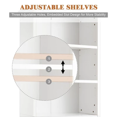 Costway Bookcase Shelving Storage Wooden Cabinet Unit Standing Display Bookcase W/Doors 7 Costway Bookcase Shelving Storage Wooden Cabinet Unit Standing Display Bookcase W/Doors - Image 5