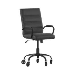 Flash Furniture Camilia Mid-Back Executive Swivel Office Chair With Arms, And Transparent Roller Wheels -Furniture Store GUEST a920c6b6 de8a 4ecb 8474 70e3a1a48259