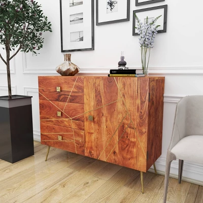 Modern Metal Buffet Brown - Olivia & May 12 Modern Metal Buffet Brown - Olivia & May - Image 10