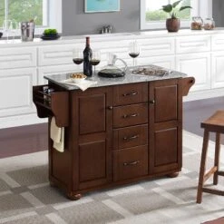 Eleanor Kitchen Island With Solid Granite Top Mahogany - Crosley -Furniture Store GUEST aa8c6b46 2d24 4857 b9fb 5052f10291d3