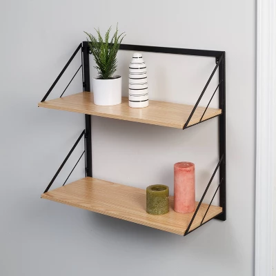 Honey-Can-Do 2 Tier Laundry Shelf With Wood Light Oak 9 Honey-Can-Do 2 Tier Laundry Shelf With Wood Light Oak - Image 7