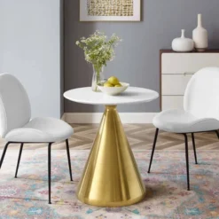 28" Tupelo Dining Table Gold White - Modway -Furniture Store GUEST ab36d999 6db0 4df2 9f34 ee8652f2f462