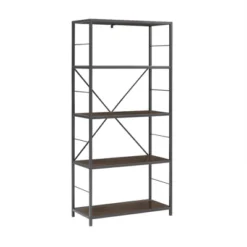 63" 4 Shelf Industrial Transitional Tall Bookshelf - Saracina Home -Furniture Store GUEST ab82027f f17b 4ed3 b4bd 3cb00f9141d7