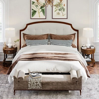 Costway Side End Table With Drawer Storage Shelf Classic Accents Nightstand Walnut Elliptical 6 Costway Side End Table With Drawer Storage Shelf Classic Accents Nightstand Walnut Elliptical - Image 4