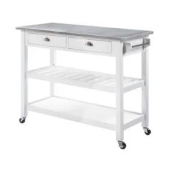 American Heritage 3 Tier Stainless Steel Kitchen Cart With Drawers - Breighton Home -Furniture Store GUEST abe83c81 a94e 4123 80d7 aa8072d946a7