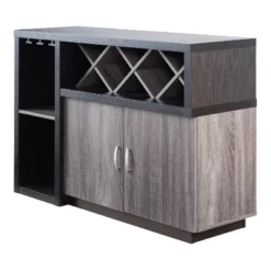 Alsco Buffet Server With Wine Rack Distressed Gray/ Light Oak - HOMES: Inside + Out -Furniture Store GUEST ac45988f 9a35 460c 8985 3ddc3d7c41ff
