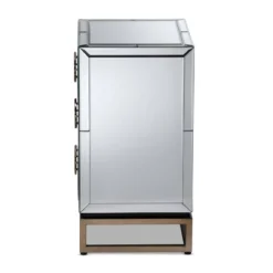 Laken 3 Drawers Mirrored Nightstand - Baxton Studio -Furniture Store GUEST acd3638a ffa2 42f2 b034 c2b44d9c46f6