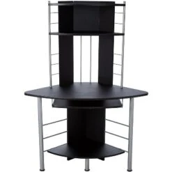 HOMCOM 62" Arch Corner Computer Desk With Printer Hutch And Storage Shelf -Furniture Store GUEST ade9159c 40f2 42c2 b792 27928d03eec0