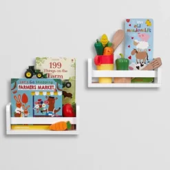 RiverRidge Home Kids’ Book Nook Toy Storage Organizer With Bookrack And 2 Bonus 10'' Floating Wall Bookshelves White - RiverRidge -Furniture Store GUEST adee4863 3a76 44ff 9c2f 65d41d614452