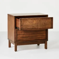 Wood & Cane Transitional Nightstand - Hearth & Hand™ With Magnolia -Furniture Store GUEST af59a1ab 4868 4ff5 ab07 150c54a02150