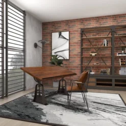 Industrial Teak Wood Console Table Brown - Olivia & May -Furniture Store GUEST afe5664b 84bc 4aa3 a713 e630d1a64ad5