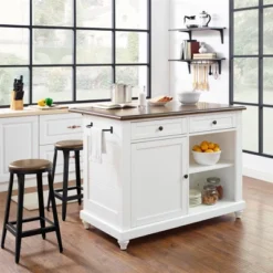 Mona Kitchen Island With 2 Stools White - Dorel Living -Furniture Store GUEST b030963b 8440 484b ac8d c3cdb7bfe055