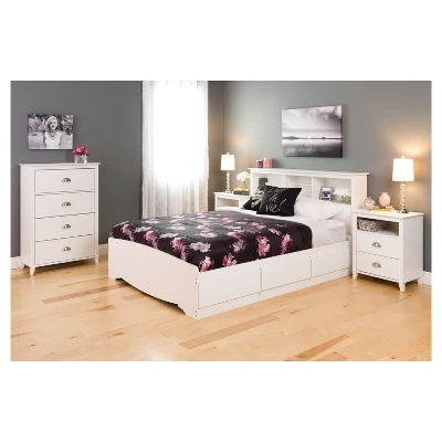 Yaletown 2 Drawer Nightstand - White - Prepac 3 Yaletown 2 Drawer Nightstand - White - Prepac