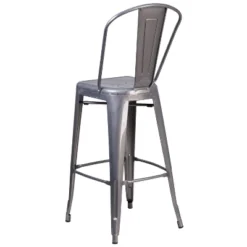 Emma And Oliver 30"H Clear Coated Indoor Counter Height Stool With Back -Furniture Store GUEST b10fcfaa 4bd1 4704 8ac0 42d0ddb7131b