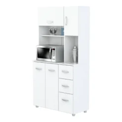 5 Shelves Kitchen Microwave Storage Cabinet White - Inval -Furniture Store GUEST b16706bf d178 479b b34d 769064e45a64