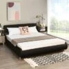 Costway Full Faux Leather Upholstered Platform Bed Adjustable Headboard Black -Furniture Store GUEST b23ef83f 69d2 452f 9e46 656a4a02cdc0