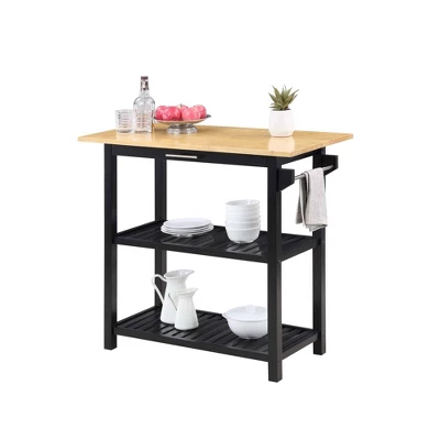 Designs2Go 3 Tier Butcher Block Kitchen Prep Island With Drawer - Breighton Home 4 Designs2Go 3 Tier Butcher Block Kitchen Prep Island With Drawer - Breighton Home - Image 2