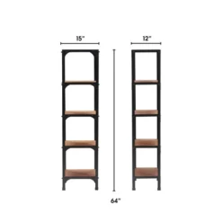 59.25" Overland Bookshelf Wood And Black Metal - Serta 31 59.25" Overland Bookshelf Wood And Black Metal - Serta -Furniture Store GUEST b47480b0 a901 46f3 b037 586452bd9300