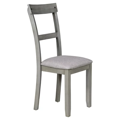 Modernluxe 5 Piece Industrial Dining Table Set Wooden Kitchen Table And 4 Chairs Gray 6 Modernluxe 5 Piece Industrial Dining Table Set Wooden Kitchen Table And 4 Chairs Gray - Image 4