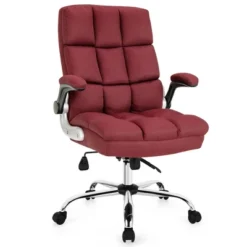 Costway High Back Big & Tall Office Chair Adjustable Swivel W/Flip-up Arm -Furniture Store GUEST b58760c5 5b4e 4269 ab48 a9a4a56bf76d