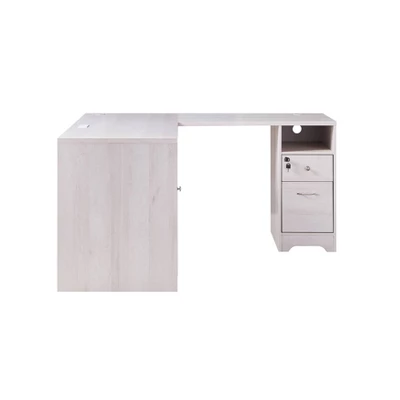 Ghally Locking Drawer L-Shape Desk With USB Ports White Oak - MiBasics 5 Ghally Locking Drawer L-Shape Desk With USB Ports White Oak - MiBasics - Image 3