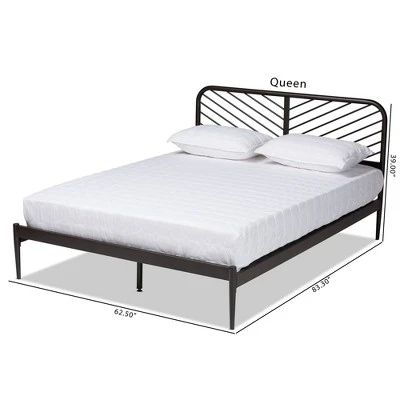 Queen Dora Industrial Metal Platform Bed Black - Baxton Studio 9 Queen Dora Industrial Metal Platform Bed Black - Baxton Studio - Image 7