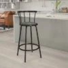 Emma And Oliver Crown Back Black Metal Barstool With Black Vinyl Swivel Seat -Furniture Store GUEST b6c3c159 6494 4c14 aa1f 49edba5a1c0d